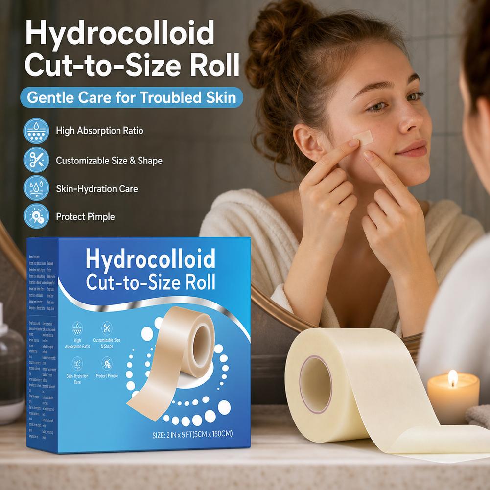 Hydrocolloid Pimple Patch - Hydrocolloïde acnepleisterrol 5cm*1.5m, op maat te